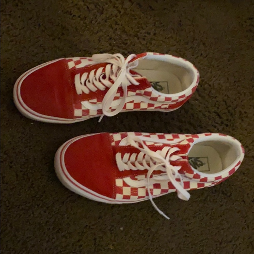 Vans low top red check size 9.5